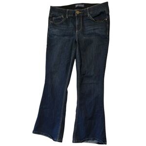 Democracy Women's 12 Petite Dark Blue Flare Jeans Denim Casual Stretch